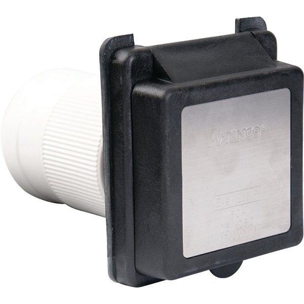 Parkpower By Marinco Park Power 6353ELRVBLK Power Inlet, 50A Black w/SS Trim 6353ELRVBLK